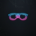 Glasses neon icon