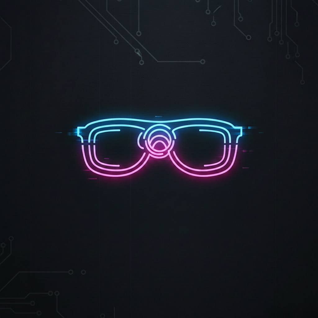 Glasses neon icon