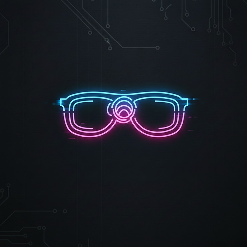 Glasses neon icon